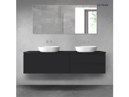 Oltens Vernal sada koupelnového nábytku 180 cm s horní deskou, matná černá 68553300