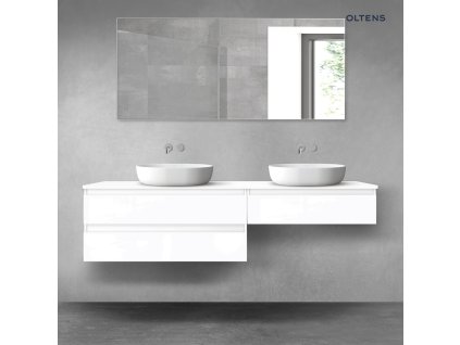 Oltens Vernal sada koupelnového nábytku 180 cm s horní deskou, lesklá bílá 68554000