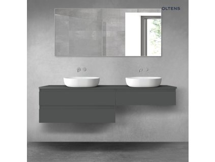 Oltens Vernal sada koupelnového nábytku 180 cm s horní deskou, matná grafitová 68554400