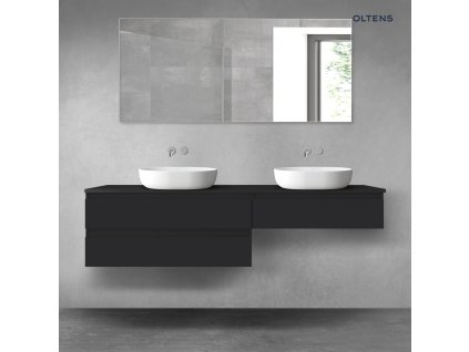 Oltens Vernal sada koupelnového nábytku 180 cm s horní deskou, matná černá 68554300