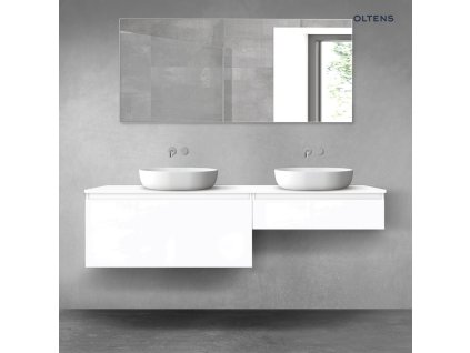 Oltens Vernal sada koupelnového nábytku 180 cm s horní deskou, lesklá bílá 68556000