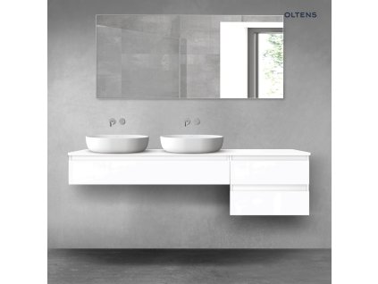 Oltens Vernal sada koupelnového nábytku 180 cm s horní deskou, lesklá bílá 68589000