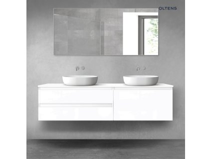Oltens Vernal sada koupelnového nábytku 180 cm s horní deskou, lesklá bílá 68557000