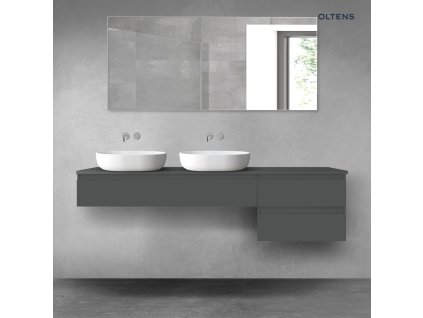 Oltens Vernal sada koupelnového nábytku 180 cm s horní deskou, matná grafitová 68589400