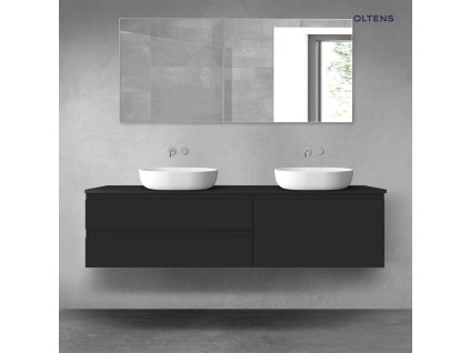 Oltens Vernal sada koupelnového nábytku 180 cm s horní deskou, matná černá 68557300