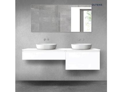 Oltens Vernal sada koupelnového nábytku 180 cm s horní deskou, lesklá bílá 68558000