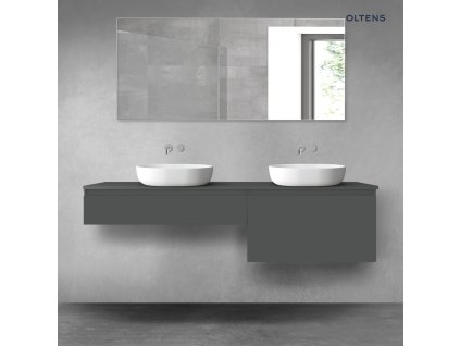 Oltens Vernal sada koupelnového nábytku 180 cm s horní deskou, matná grafitová 68558400