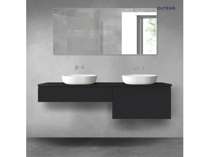 Oltens Vernal sada koupelnového nábytku 180 cm s horní deskou, matná černá 68558300