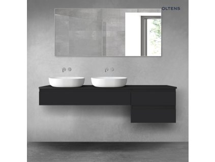 Oltens Vernal sada koupelnového nábytku 180 cm s horní deskou, matná černá 68589300