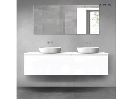 Oltens Vernal sada koupelnového nábytku 180 cm s horní deskou, lesklá bílá 68559000