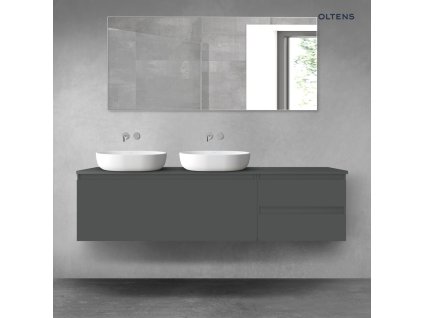 Oltens Vernal sada koupelnového nábytku 180 cm s horní deskou, matná grafitová 68590400