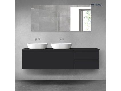Oltens Vernal sada koupelnového nábytku 180 cm s horní deskou, matná černá 68590300