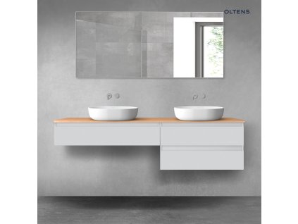 Oltens Vernal sada koupelnového nábytku 180 cm s horní deskou, matná šedá/dub 68562700