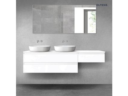 Oltens Vernal sada koupelnového nábytku 180 cm s horní deskou, lesklá bílá 68591000