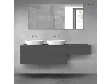 Oltens Vernal sada koupelnového nábytku 180 cm s horní deskou, matná grafitová 68591400