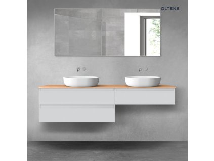 Oltens Vernal sada koupelnového nábytku 180 cm s horní deskou, matná šedá/dub 68564700