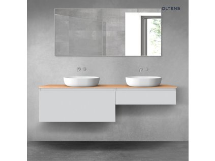 Oltens Vernal sada koupelnového nábytku 180 cm s horní deskou, matná šedá/dub 68566700