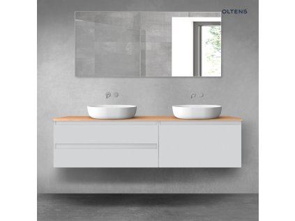 Oltens Vernal sada koupelnového nábytku 180 cm s horní deskou, matná šedá/dub 68567700