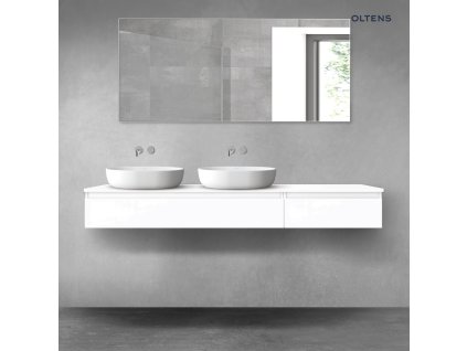 Oltens Vernal sada koupelnového nábytku 180 cm s horní deskou, lesklá bílá 68592000