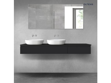 Oltens Vernal sada koupelnového nábytku 180 cm s horní deskou, matná černá 68592300