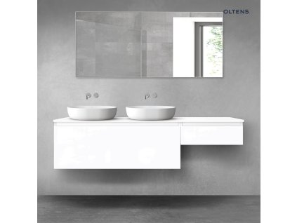 Oltens Vernal sada koupelnového nábytku 180 cm s horní deskou, lesklá bílá 68593000