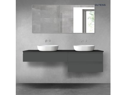 Oltens Vernal sada koupelnového nábytku 180 cm s horní deskou, matná grafitová/matná černá 68580400