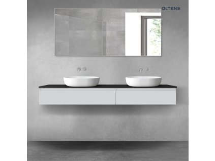 Oltens Vernal sada koupelnového nábytku 180 cm s horní deskou, matná šedá/matná černá 68583700