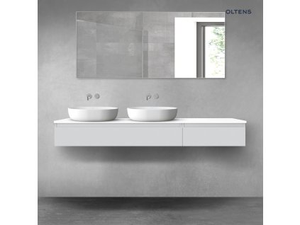 Oltens Vernal sada koupelnového nábytku 180 cm s horní deskou, matná šedá/lesklá bílá 68610700