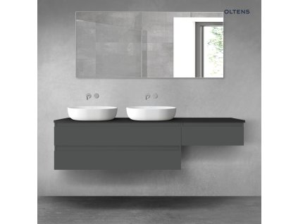 Oltens Vernal sada koupelnového nábytku 180 cm s horní deskou, matná grafitová/matná černá 68618400