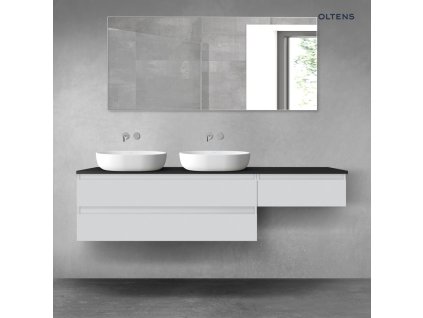 Oltens Vernal sada koupelnového nábytku 180 cm s horní deskou, matná šedá/matná černá 68618700