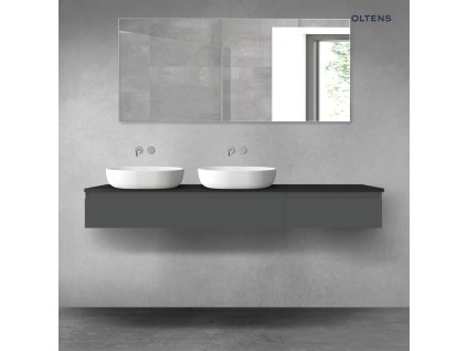 Oltens Vernal sada koupelnového nábytku 180 cm s horní deskou, matná grafitová/matná černá 68619400