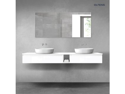 Oltens Vernal sada koupelnového nábytku 200 cm s horní deskou, lesklá bílá 68661000