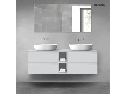 Oltens Vernal sada koupelnového nábytku 140 cm s horní deskou, matná šedá 68625700