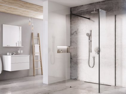 Walk-In Corner Set 110x80, černá+transparent