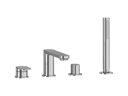 CR II 026.00CR Vanová stojánková 4-otvorová baterie se sprchovým setem, chrom