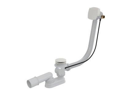 Sifon vanový automat s napouštění m přepade m, délka 57 cm, kov, bílá-lesk A564B