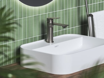 PN 014.20GB Umyvadlová stojánková baterie 165 mm bez výpusti, grafit kartáčovaný