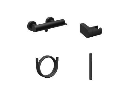 ES 032.20BLM.+S Sprchová nástěnná baterie se sprchovým setem, černá matná