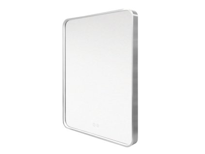 Mereo Mereo zrcadlo hranaté 60x80 cm, LED osvětlení, ocelově šedý rám, II. jakost, drobné škrábance rámu