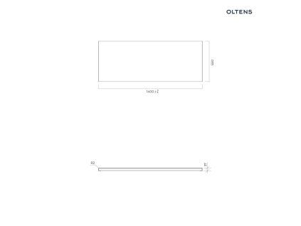 Oltens BordMag – čelní panel k vaně, 140 cm, matná černá, 19003300