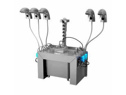 Automatická nerezová stojánková baterie (5 ks) s centrálním dávkovačem mýdla a elektronikou ALS pro jednu vodu, nádržka na mýdlo 6 l, 230 V AC SLU 45M5 (03457)