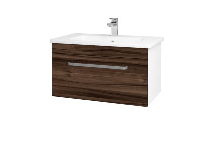 Koupelnová skříňka ASTON SZZ 80 - N01 Bílá lesk / Úchytka T01 / D06 Ořech