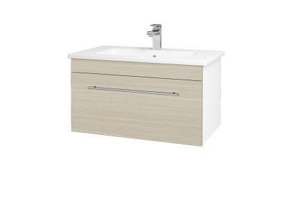 Koupelnová skříňka ASTON SZZ 80 - N01 Bílá lesk / Úchytka T02 / D04 Dub