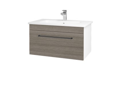 Koupelnová skříňka ASTON SZZ 80 - N01 Bílá lesk / Úchytka T06 / D03 Cafe