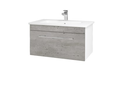 Koupelnová skříňka ASTON SZZ 80 - N01 Bílá lesk / Úchytka T04 / D01 Beton