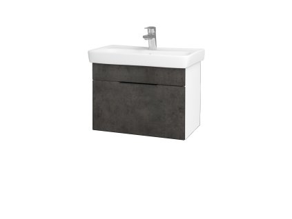 Koupelnová skříňka SOLO SZZ 60 - N01 Bílá lesk / Úchytka T07 / D16 Beton tmavý