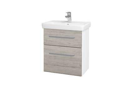 Koupelnová skříňka GO SZZ2 55 - N01 Bílá lesk / Úchytka T01 / D05 Oregon