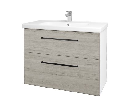 Koupelnová skříňka BIG INN SZZ2 100 - N01 Bílá lesk / Úchytka T06 / D05 Oregon