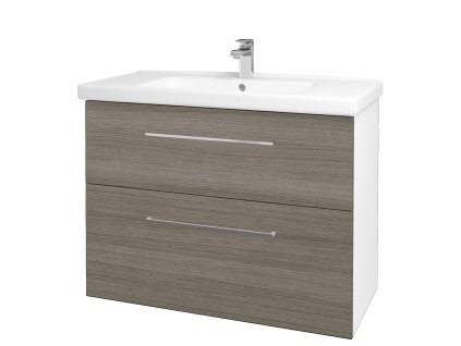 Koupelnová skříňka BIG INN SZZ2 100 - N01 Bílá lesk / Úchytka T04 / D03 Cafe