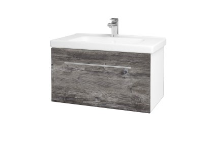 Koupelnová skříňka BIG INN SZZ 80 - N01 Bílá lesk / Úchytka T02 / D10 Borovice Jackson